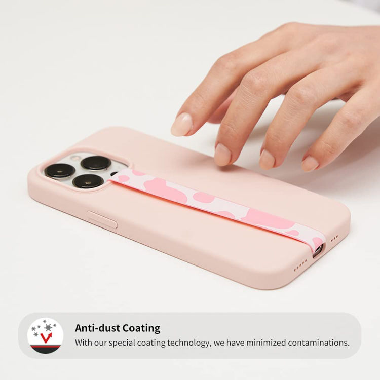 صورة Silicone Phone Grip Holder, Wireless Charging Compatible, Sinji loop Holstein Pink