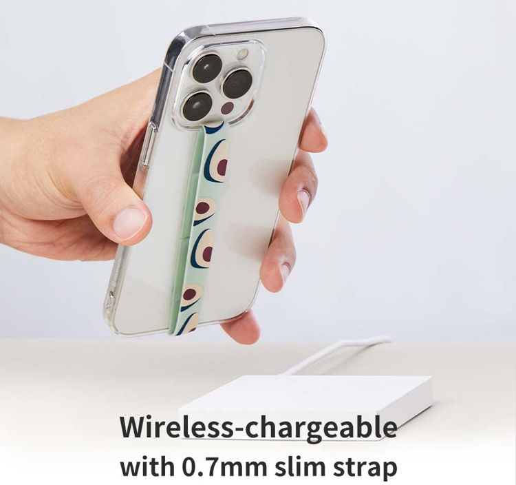 صورة Silicone Phone Grip Holder, Wireless Charging Compatible, Sinji loop Holstein Pink