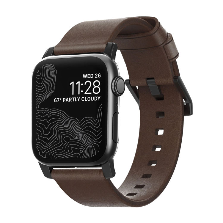 Picture of Nomad Modern Leather Strap for Apple Watch - 44mm/45/49mm – Classic Brown