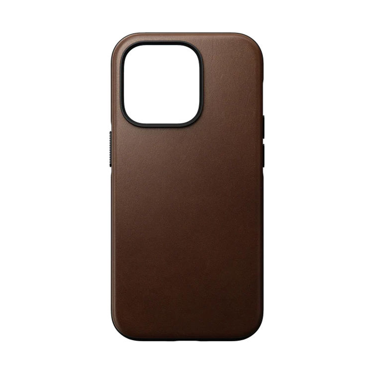 صورة Nomad Modern Leather Case with MagSafe Compatible  for iPhone 14 Pro - Rustic Brown