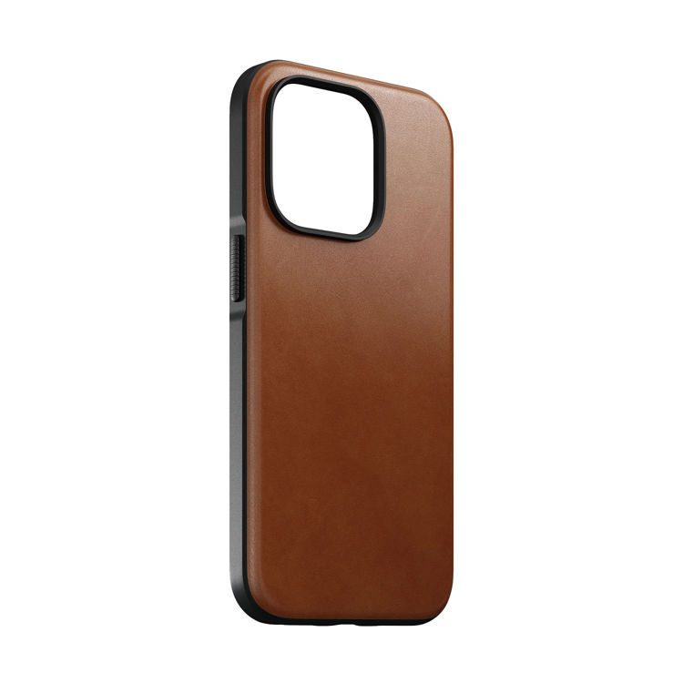 صورة Nomad Modern Leather Case with MagSafe Compatible  for iPhone 14 Pro - Rustic Brown