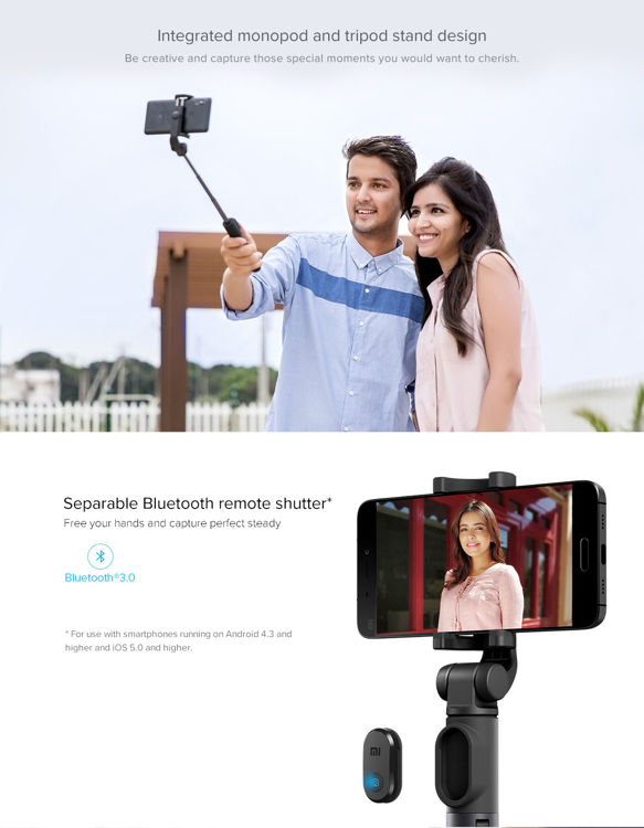 صورة XIAOMI MI SELFIE STICK TRIPOD WITH BLUETOOTH REMOTE