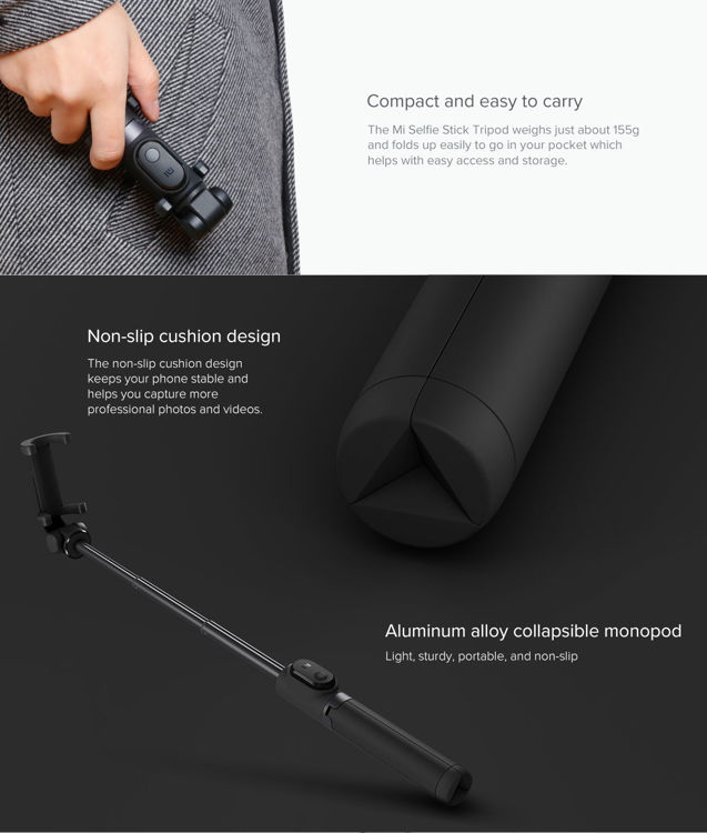 صورة XIAOMI MI SELFIE STICK TRIPOD WITH BLUETOOTH REMOTE