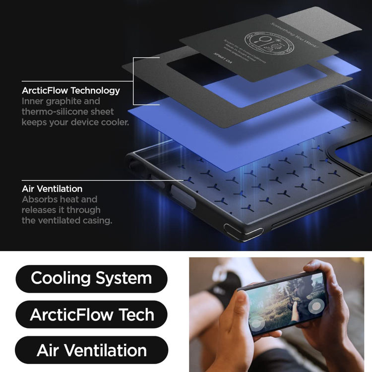 صورة Spigen Cryo Armor Designed for Galaxy S23 Ultra Case (2023) - Matte Black_ACS05616