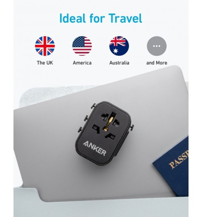 صورة ANKER 312 Outlet Extender 30W With 3 USB Ports - Black