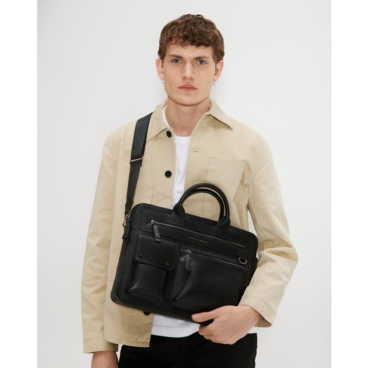 صورة IDeal of Sweden Leather Laptop Bag -Black