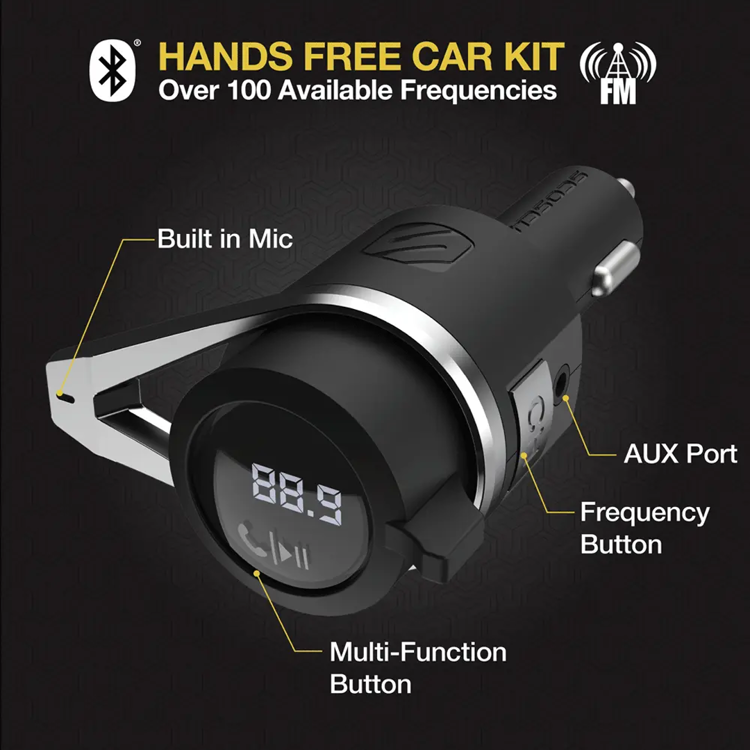 صورة Scosche Bluetooth Power Delivery FM Transmitter 12W USB-A and 18W USB-C - Black_BTFMPD3SR-SP