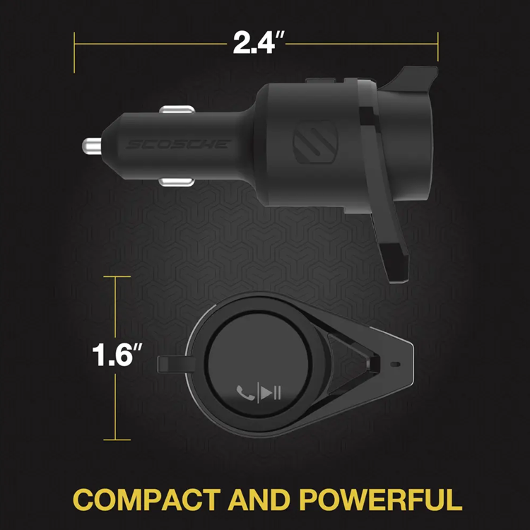 صورة Scosche Bluetooth Power Delivery FM Transmitter 12W USB-A and 18W USB-C - Black_BTFMPD3SR-SP