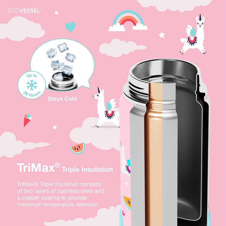صورة FROST 12oz Kids Trimax Straw Top Stainless Steel BPA Free Unicorn_FRST12UN