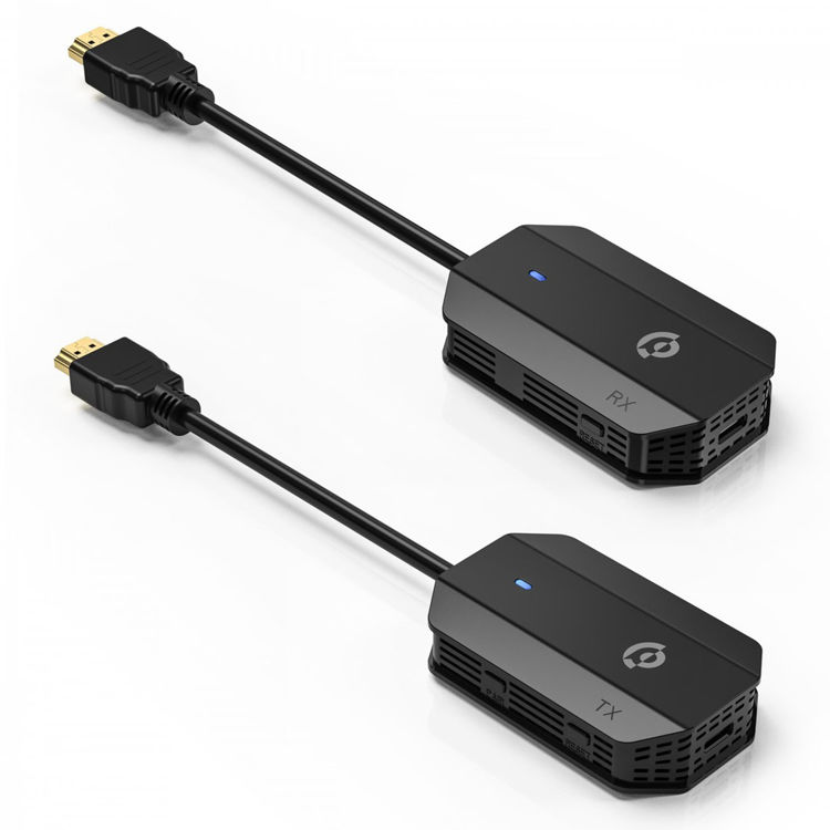 صورة Powerology Wireless HDMI Mirroring Adaptor Pair with USB-C Cable Full HD 1080P - Black