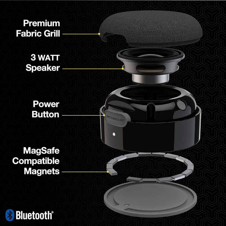 صورة Scosche Portable Wireless Speaker With Built-In Magsafe - Black 