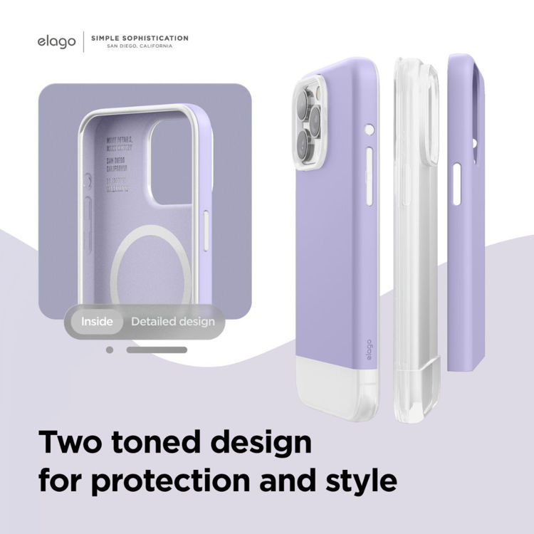 Picture of Elago Glide Case iPhone 15 Pro Max (Purple/Clear)
