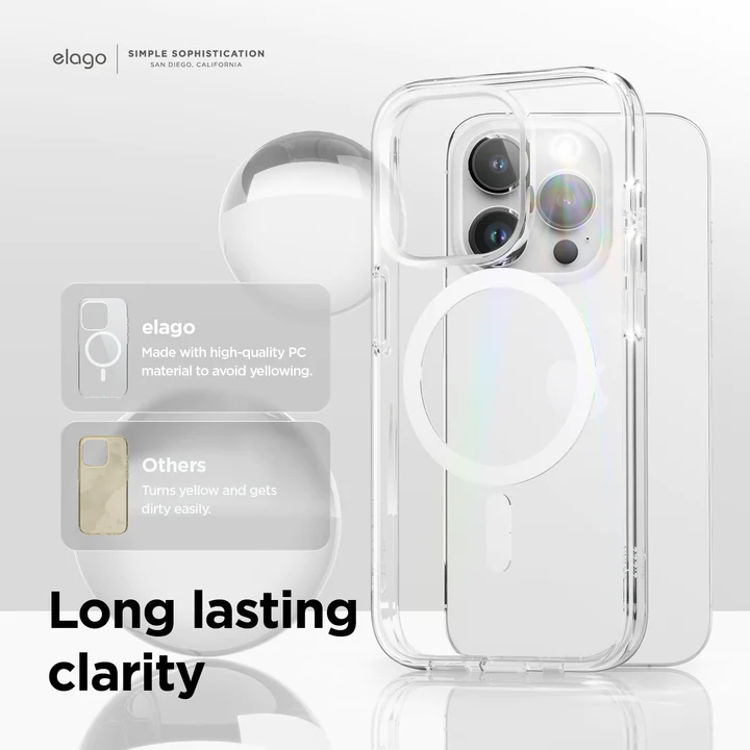 صورة Elago Magnetic Hybrid case iPhone 15 ProMax white_ES15MSHB67PRO-TRWH