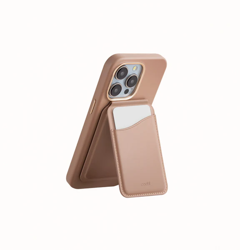 صورة Uniq Coehl Esme Magnetic Cardholder with Mirror and Stand - DUSTY NUDE 
