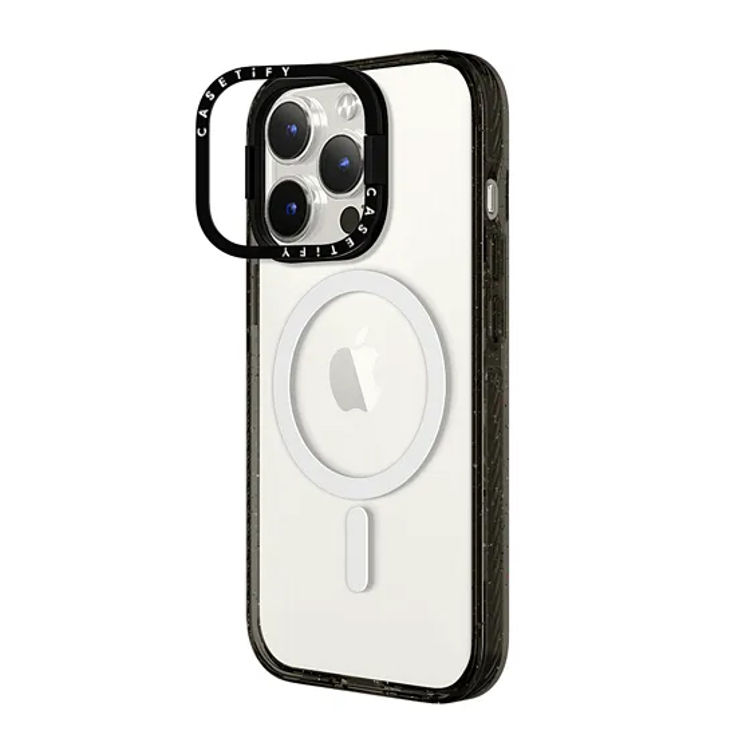 صورة Casetify iPhone 15 Pro Impact Ring Stand Case with MagSafe - Clear Black