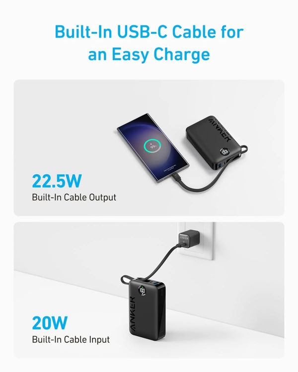 Picture of Anker 335 PowerBank 22.5W Built In Usb-C Cable