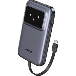 Picture of Ugreen Uno 10000mAh Quick Charging 30W Power Bank With Build-in USB-C Cable (Grey) (PB511/35603B)
