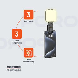 Picture of Porodo Lifestyle Portable Pocket Adjustable Rgb Fill Light 360°