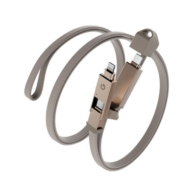 Show details for Energea Cable Sheath 2-in-1 USB-C to C+Lighning MFI 60W 480 Mbps Gold 1.0m Picture of Energea Cable Sheath 2-in-1 USB-C to C+Lighning MFI 60W 480 Mbps Gold 1.0m