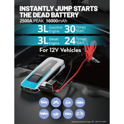 Picture of RAVPower 3-in-1 Jump Starter with 16000mAh Power Bank And LED Flashlight