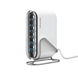 Picture of MOMAX 1-CHARGER FLOW PLUS PD 120W 6 PORTS GAN DESKTOP CHARGER_UM55UKW