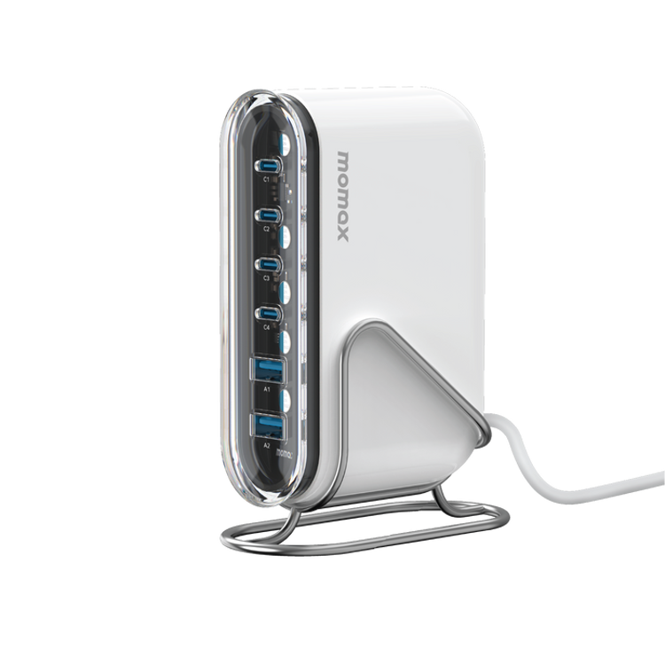Picture of MOMAX 1-CHARGER FLOW PLUS PD 120W 6 PORTS GAN DESKTOP CHARGER_UM55UKW
