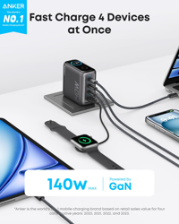 Picture of Anker 140W Wall Charger with USB-C Cable - Black