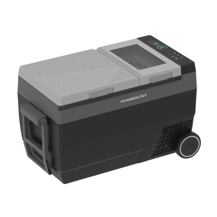 Picture of Powerology 90W Portable Car Refrigerator with Ice Maker and Wheel