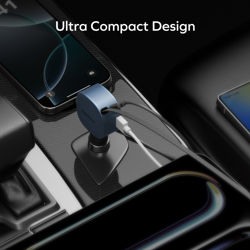 Picture of MOMAX 1-MOVE+ 60W 2-PORT CAR CHARGER WITH BUILT-IN RETRACTABLE CABLE