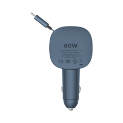 Picture of MOMAX 1-MOVE+ 60W 2-PORT CAR CHARGER WITH BUILT-IN RETRACTABLE CABLE
