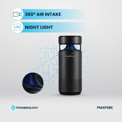 Picture of Powerology Portable Mini Air Purifier with UVC LED Sterlization - Balck 