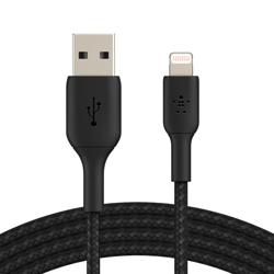Picture of Belkin BoostCharge 2m Braided Lightning to USB-A Cable - Black