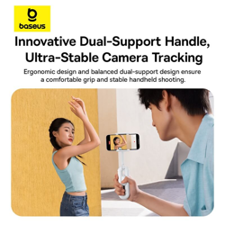 Picture of Baseus TechShot Dual-Support Magnetic & Clamping Selfie Stick Tripod with Bluetooth Remote - White