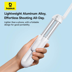 Picture of Baseus TechShot Dual-Support Magnetic & Clamping Selfie Stick Tripod with Bluetooth Remote - White