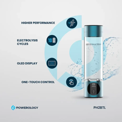 Picture of Powerology Hydrogen Water Bottle with OLED Display 260ml - Blue