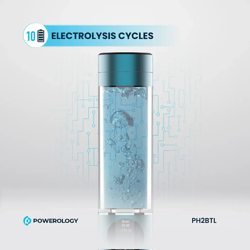 Picture of Powerology Hydrogen Water Bottle with OLED Display 260ml - Blue