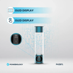 Picture of Powerology Hydrogen Water Bottle with OLED Display 260ml - Blue