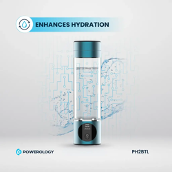 Picture of Powerology Hydrogen Water Bottle with OLED Display 260ml - Blue