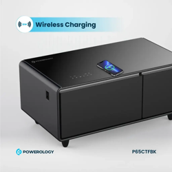 Picture of Powerology 93L Coffee Table Fridge with LED Touch Control Bluetooth Hifi Speaker Black