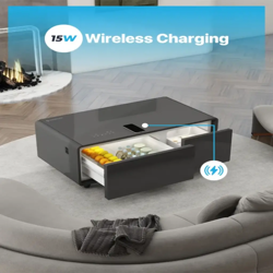 Picture of Powerology 93L Coffee Table Fridge with LED Touch Control Bluetooth Hifi Speaker Black