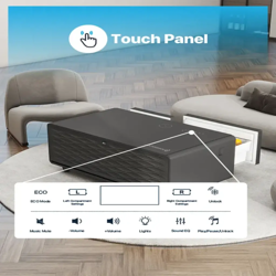 Picture of Powerology 93L Coffee Table Fridge with LED Touch Control Bluetooth Hifi Speaker Black