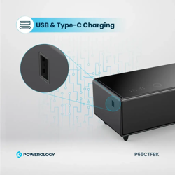 Picture of Powerology 93L Coffee Table Fridge with LED Touch Control Bluetooth Hifi Speaker Black