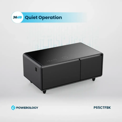 Picture of Powerology 93L Coffee Table Fridge with LED Touch Control Bluetooth Hifi Speaker Black