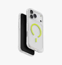 Picture of UNIQ HYBRID IPHONE 17 PRO MAX (2025) 6.9 MAGCLICK CHARGING COMBAT ACTIVE - FROST CLEAR/LUME-LIME