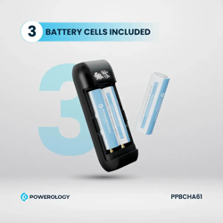 Picture of Powerology Battery Charger & Powerbank with Digital Display - Grey