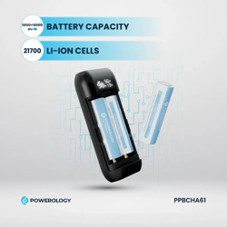 Picture of Powerology Battery Charger & Powerbank with Digital Display - Grey