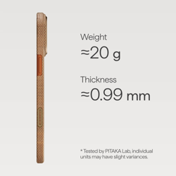 Picture of Pitaka Glints of Gold Ultra-Slim Case  for iPhone 17 Pro Max (Golden Glint)_KI1707AG