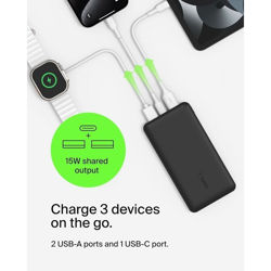 Picture of Belkin Portable Charger, 4-In-1 Power Bundle With 10000mAh Power Bank, 25W USB-C Charging Block, 60W USB-C Cable